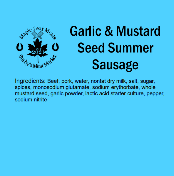 Garlic & Mustard Seed Summer Sausage