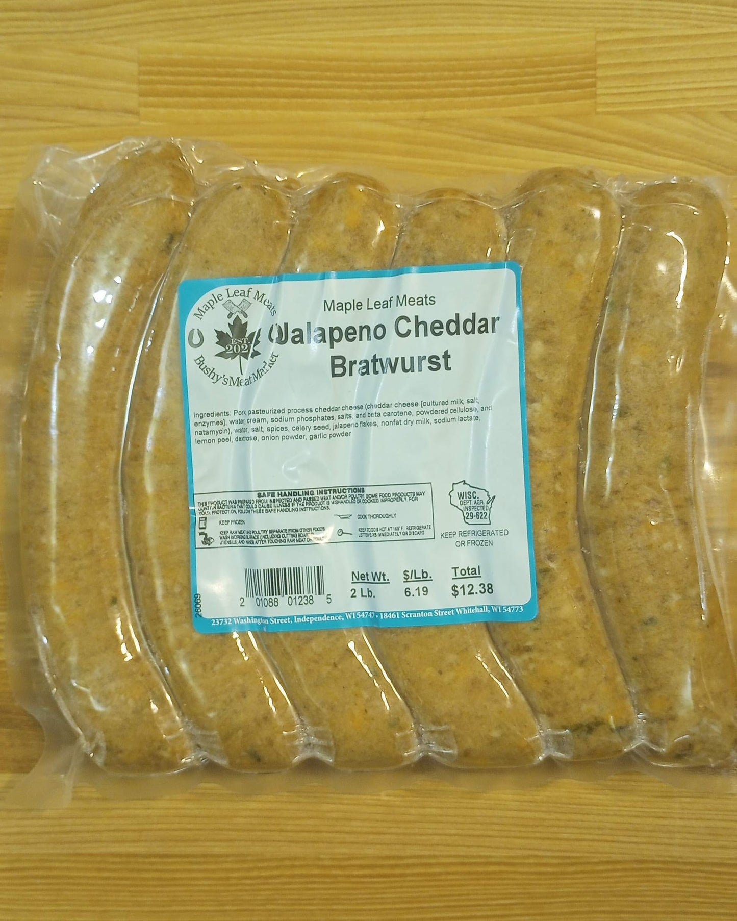 Jalapeno and Cheddar Bratwurst