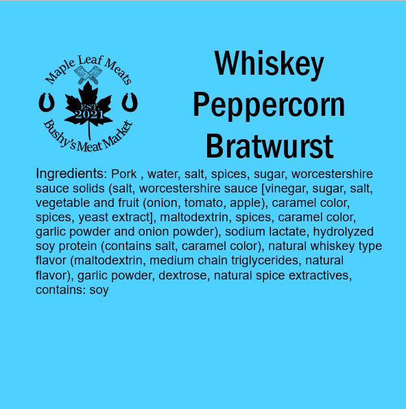 Whiskey Peppercorn Bratwurst