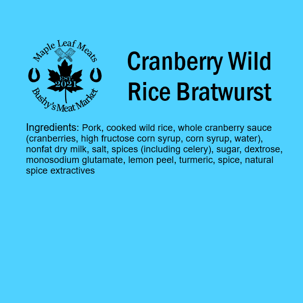 Cranberry Wild Rice Bratwurst