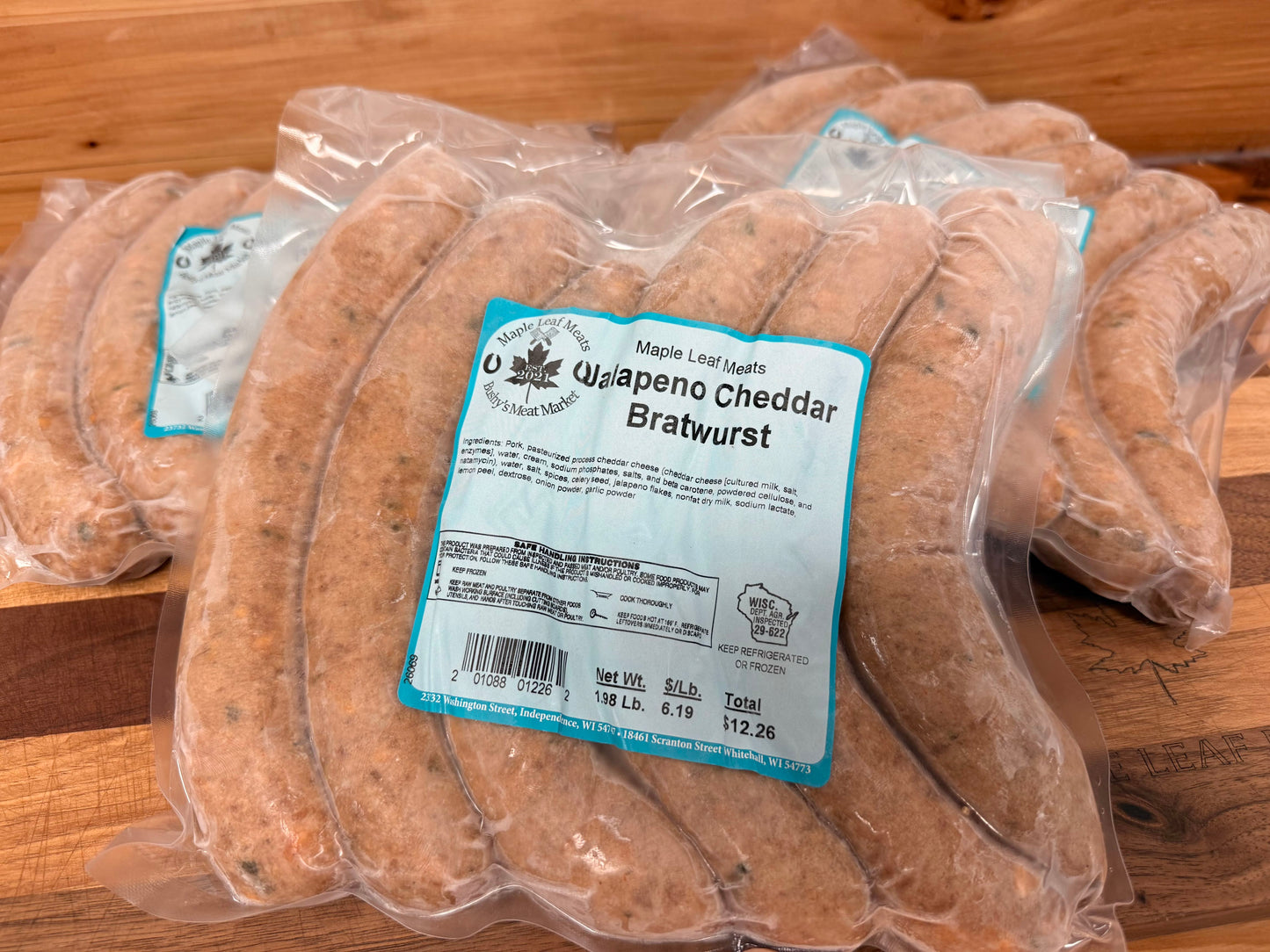 Jalapeno and Cheddar Bratwurst
