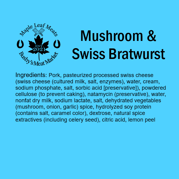 Mushroom & Swiss Bratwurst