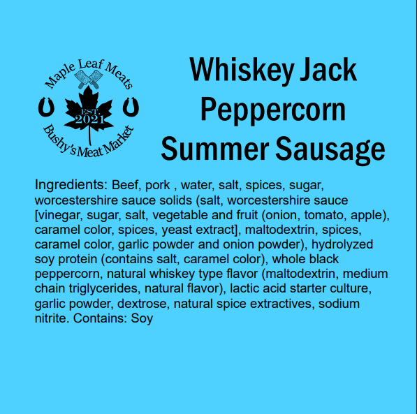 Whiskey Jack Peppercorn Summer Sausage